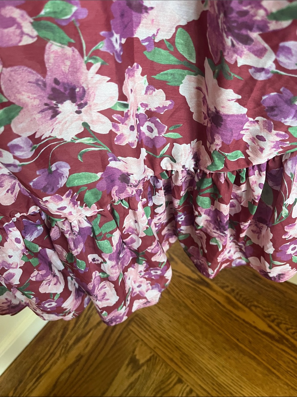 Terani Couture Pink Floral Ruffle Midi Dress - Picture 6 of 10
